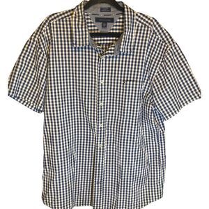 Men’s Big & Tall Tommy Hilfiger Blue Gingham Casual Button Down Shirt Size 2XL